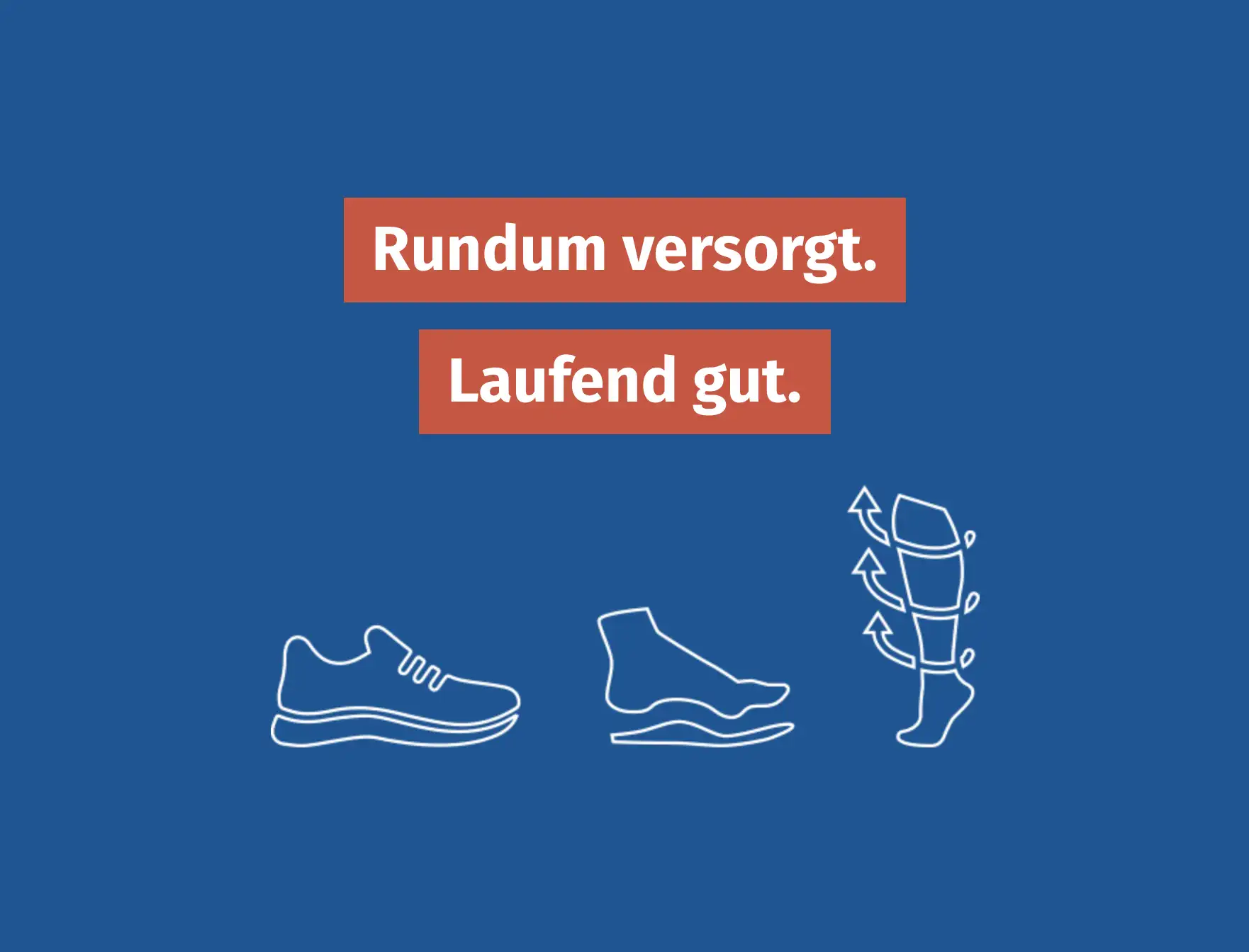 Grafik mit Icons von Schuhen, Einlagen und Kompressionsstrümpfen